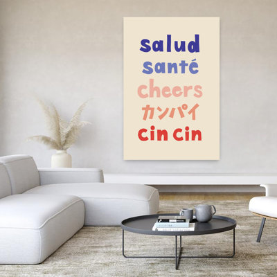 «Cheers Around The World», art mural moderne abstrait coloré