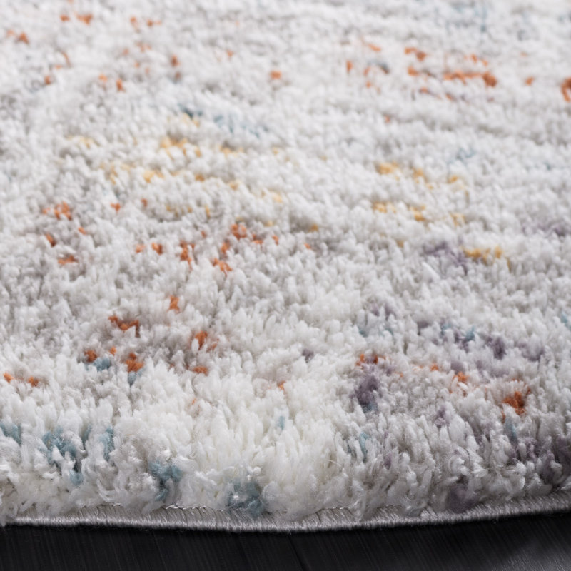 Gregor Padula Abstract Blue Rust/Ivory Area Rug, Rectangle 5'5" x 7'7"