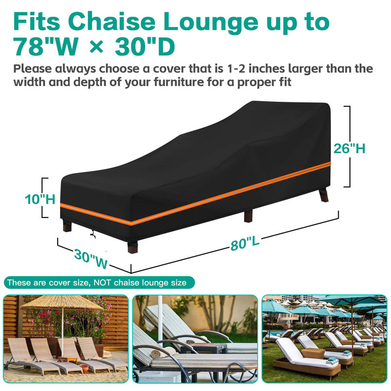 Ceceilia Outdoor Patio Chaise Lounge Cover