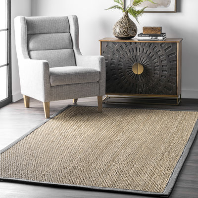 Tapis naturel / gris foncé Stephanne Farmhouse Seagrass