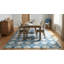 Tapis bleu / gris en laine noué à la main de conception unique 6 pi x 9 pi