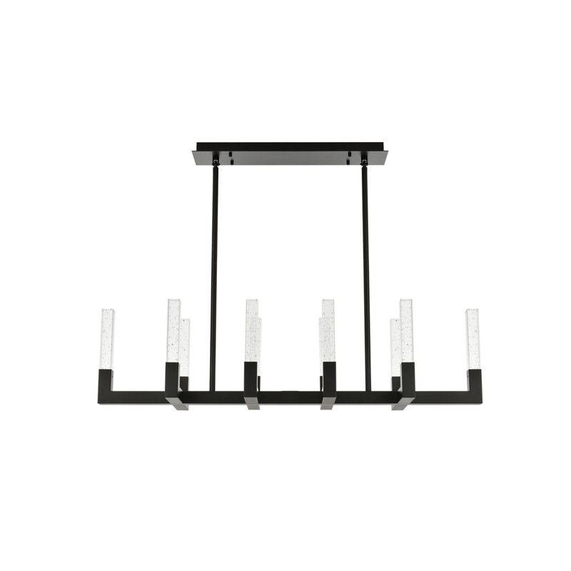 Luminaire suspendu réglable Hakken, Noir, 12 Lights, H 50,5 po x l 54 po x P 12 po