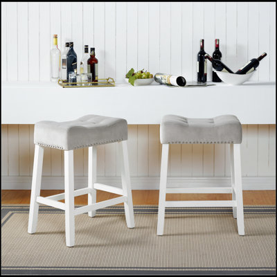 Ensemble de 2 tabourets de comptoir en velours Morovo