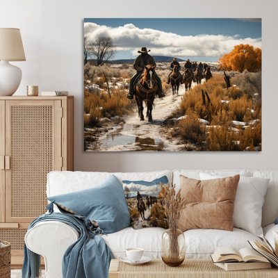 «Western Cattle Drive Memories» sur toile
