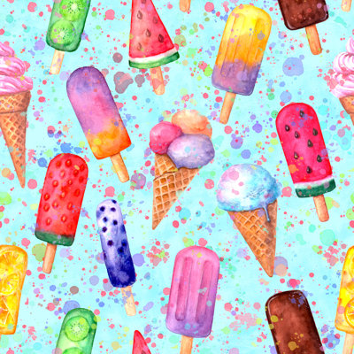 Multicolour Ice Cream by Shaiith - Wrapped Canvas Print