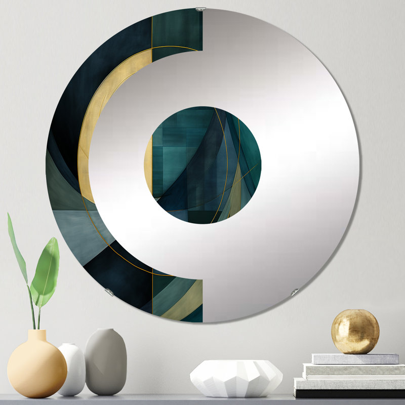 Glennys - Miroir mural demi-cercle, 23,6 po x 23,6 po