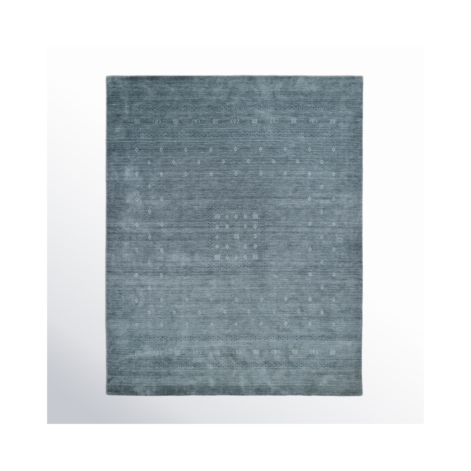 Simi Hand Knotted Cotton/Wool Southwestern Area Rug, Rectangle 4' x 6', Slate