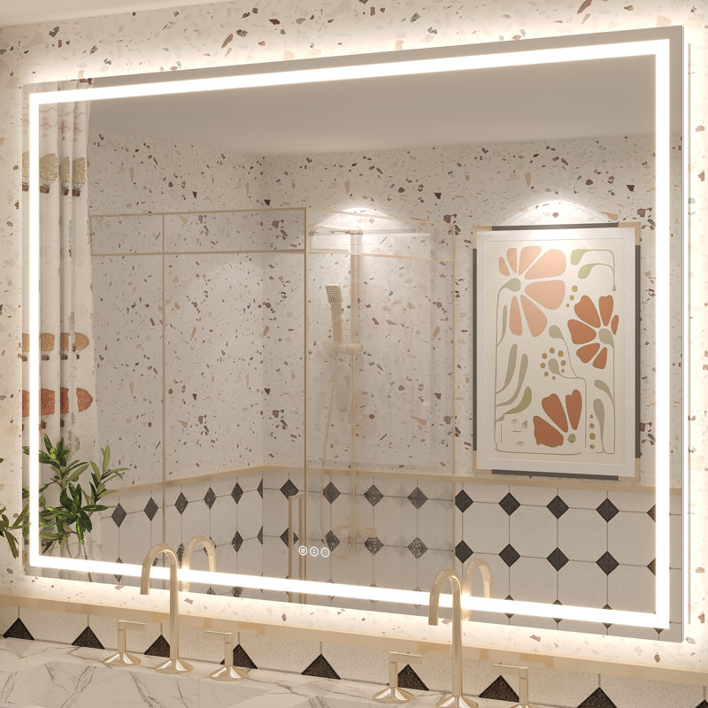 Miroir de salle de bain mural Molly, 55 po x 40 po, Transparent