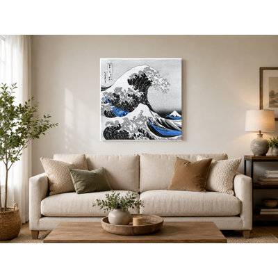 The Great Wave off Kanagawa (1831) — Square Canvas Wall Art