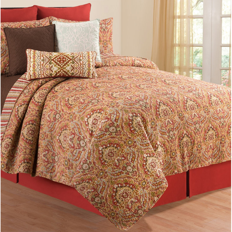 Ensemble de surfaces réversibles Eurytus, Courtepointe double / grand et 2 taies décoratives