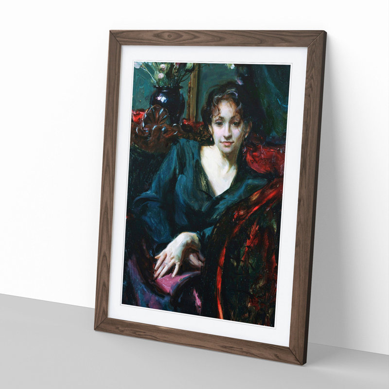 Isabella Stewart Gardner by John Singer Sargent - Picture Frame Painting, 48cm H x 36cm W x 2cm D, Walnut