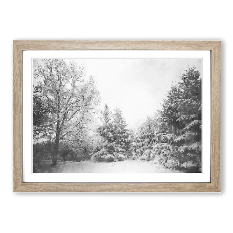 Winter Forest Vol.1 - Picture Frame Painting, 48cm H x 65cm W x 2cm D, Oak Framed