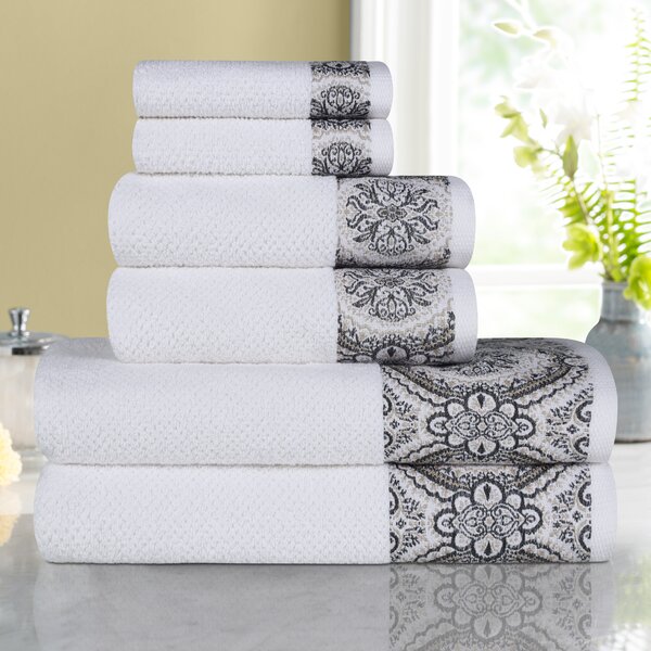 Pereira 6 Piece Jacquard Towel Set Alcott Hill Color: Navy