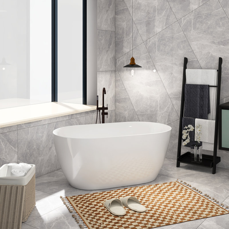 55'' x 27.5'' Soaking Acrylic Bathtub
