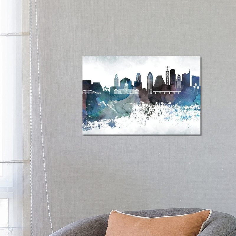 Austin Bluish Skylines - Wrapped Canvas Print, 66.04 cm H x 45.72 cm W x 3.175 cm D