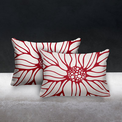 Floral Outdoor Reversible Throw Pillow