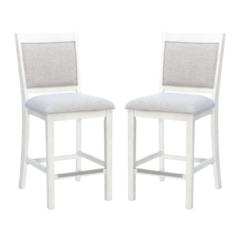 Nahumveer Solid Wood Upholstered Counter Stool