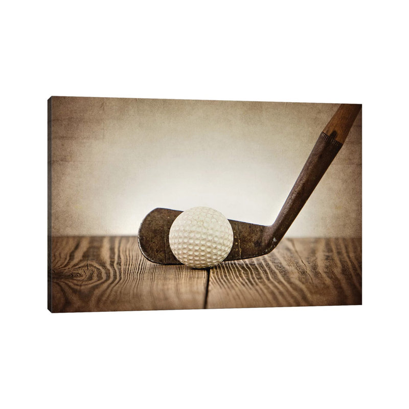 Golf Iron Ball - Print on Canvas, Wrapped Canvas, 20.32 cm H x 30.48 cm W