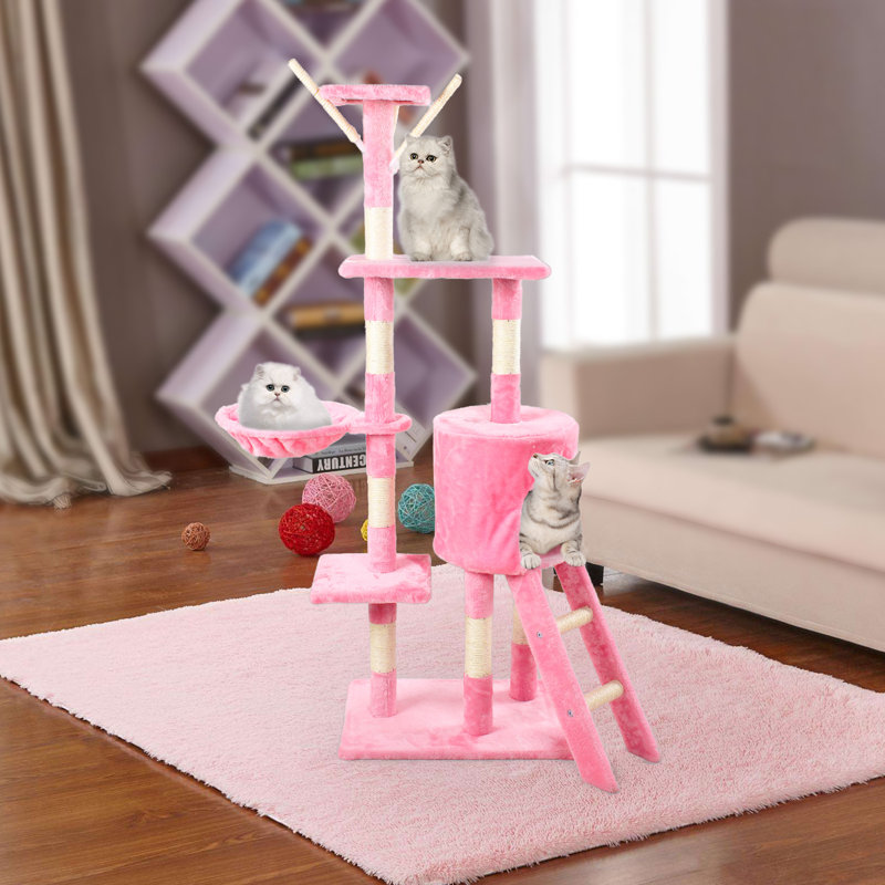 Keagan 138cm H Cat Tree, Pink