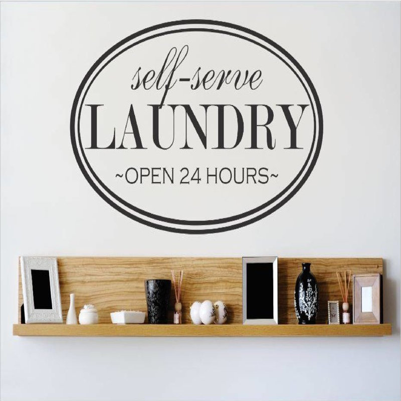 Text & Numbers Wall Decal, 14" H x 30" W x 0.16" D, Black