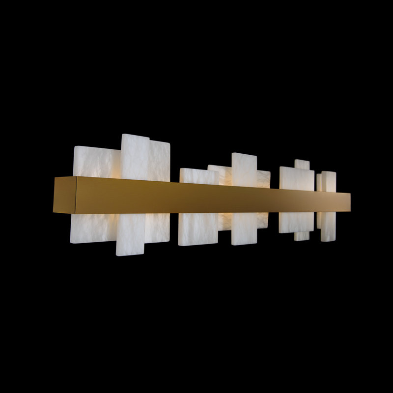 Acropolis Dimmable LED Vanity Light, Aged Brass