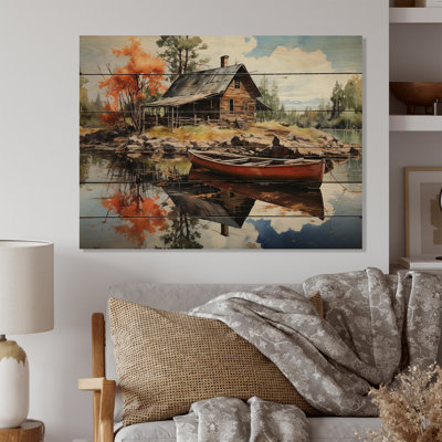 " Brown Lakehouse Reflections Of Solitude I "