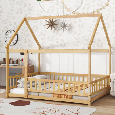 Lit à baldaquin pour enfants Soild Wood Montessori House Bed