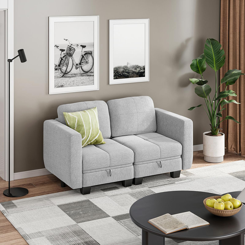 Fabric Corner Sectional, Light Grey, 2, 2