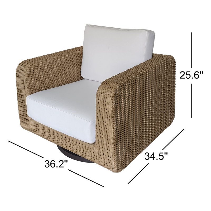 Hodgeman Swivel Wicker Lounge Chair