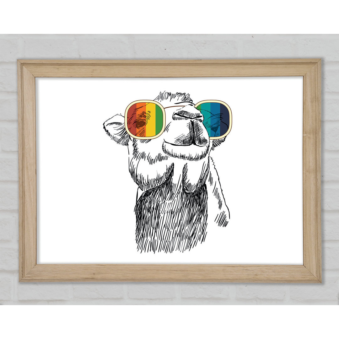 Bunte Brille Camel Gerahmter Druck