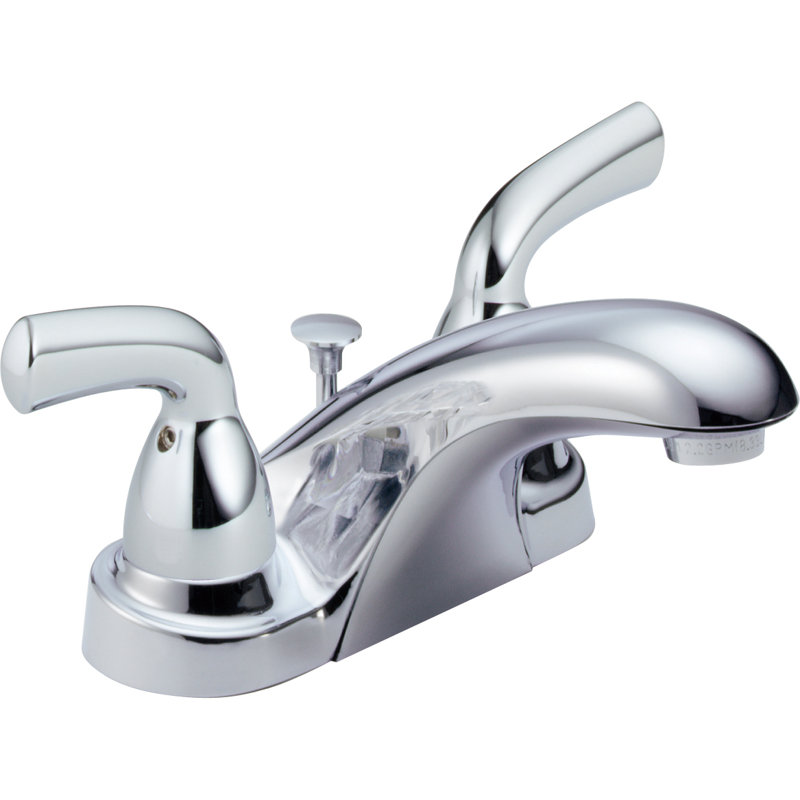Centerset 2-handle Bathroom Faucet with Drain Assembly, Chrome