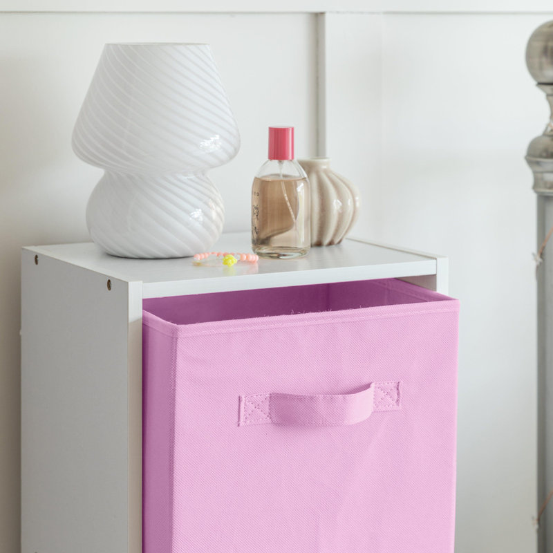 Rebrilliant Northville Fabric Decorative Basket, Bright Pink, 24cm H x 24cm W x 24cm D