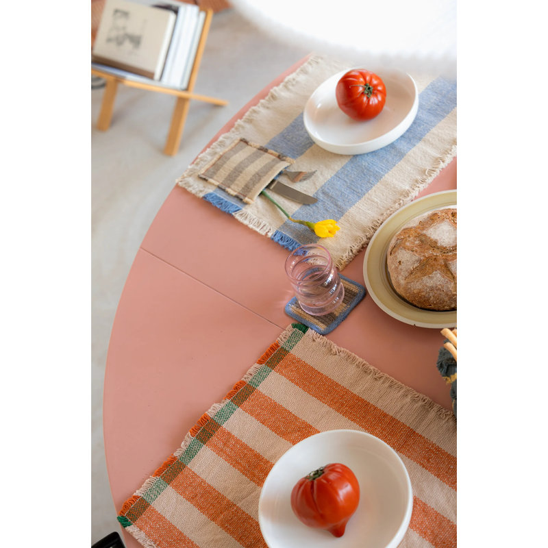 Color ON Cotton Rectangle Placemat Set, Jean Blue
