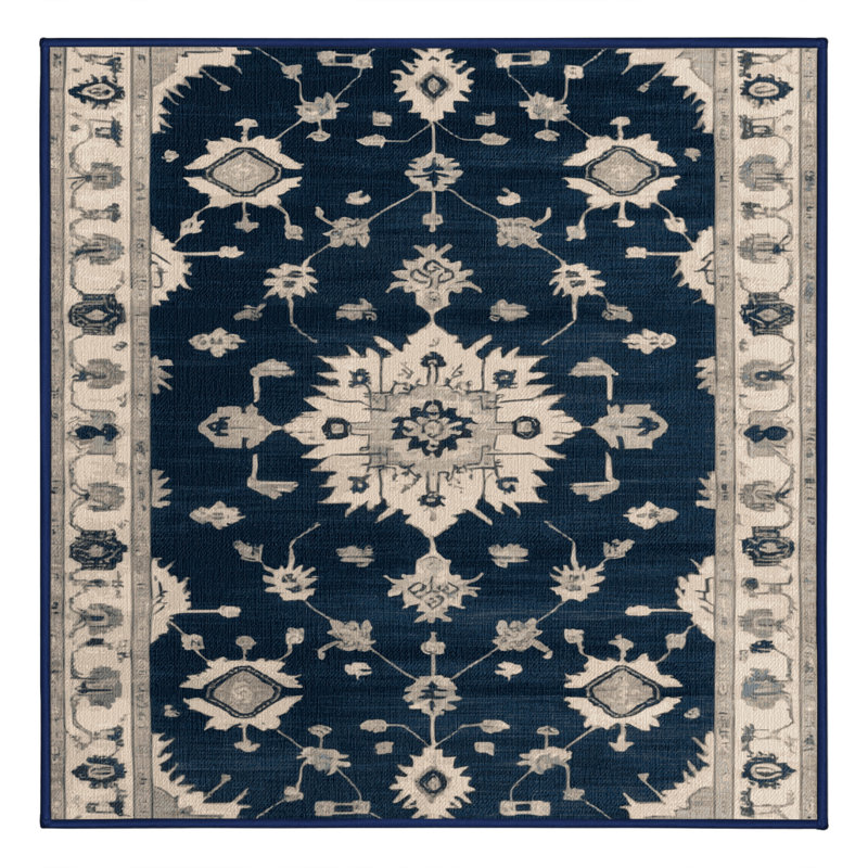 Tapis gris lavable à la machine, Carré 6 pi