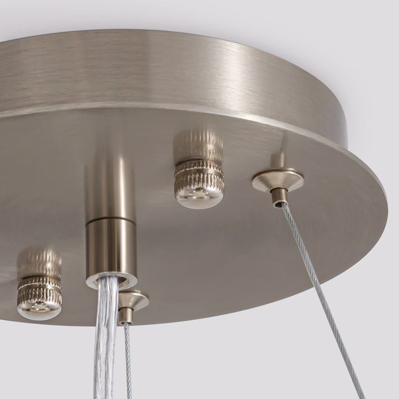 Lustre moderne en cristal Mar9, H 9,8 po x l 19,7 po x P 19,7 po, Nickel brossé