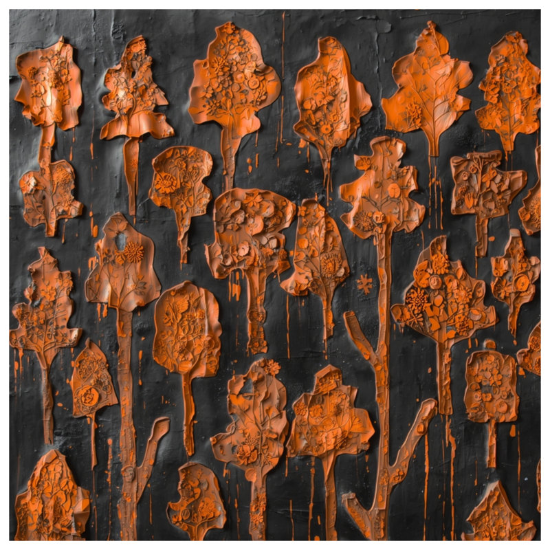 Textured Orange Trees Blankets, 60in W x 80in H
