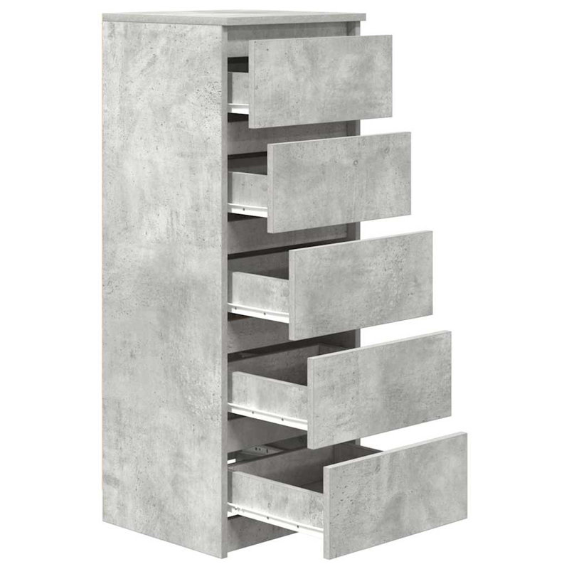 Sideboard With Drawers 37.5X35x99 Cm Engineered Wood, Concrete Grey