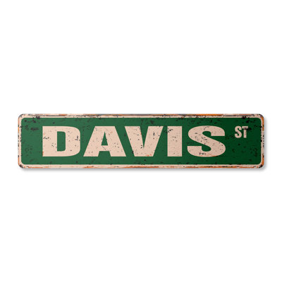 Davis Street Sign Aluminum 4" X 18"
