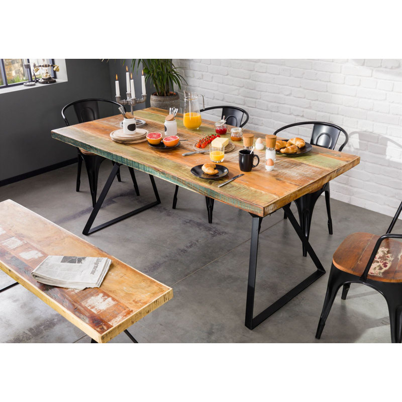 Solid Wood Bench, H76 x W90 x D90cm