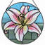 Vitrail de fenêtre en verre coloré 12 "H Lily-276358686