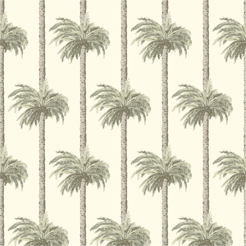 Retro Tiki Palm Trees - Wallpaper, Pink, Peel & Stick