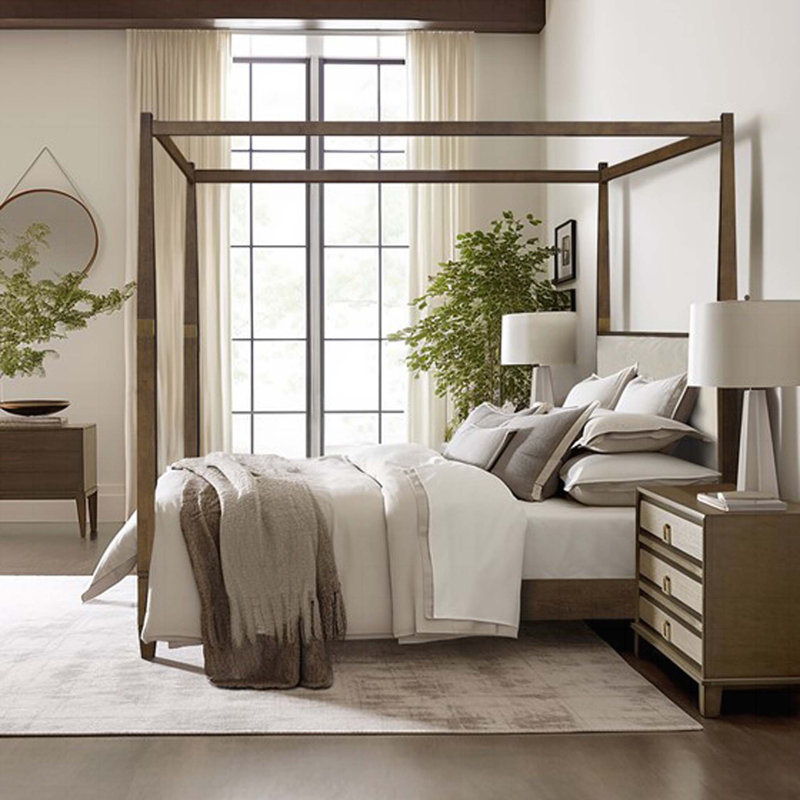 Canopy Bed Queen See below, Brown