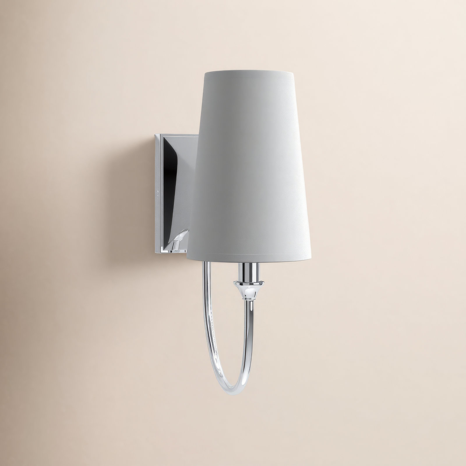 Alata Single Light Dimmable Armed Sconce, Polished Nickel