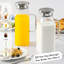 Ensemble de 2 pichets carrés en verre de 2 litres avec couvercle et poignée pour carafe à thé glacé et carafe à café en verre borosilicaté résistant à la chaleur-116323322-116323321