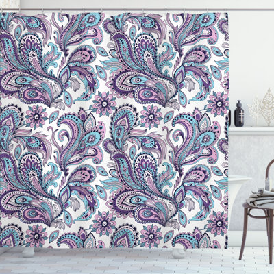 Paisley Shower Curtain with Hooks Included