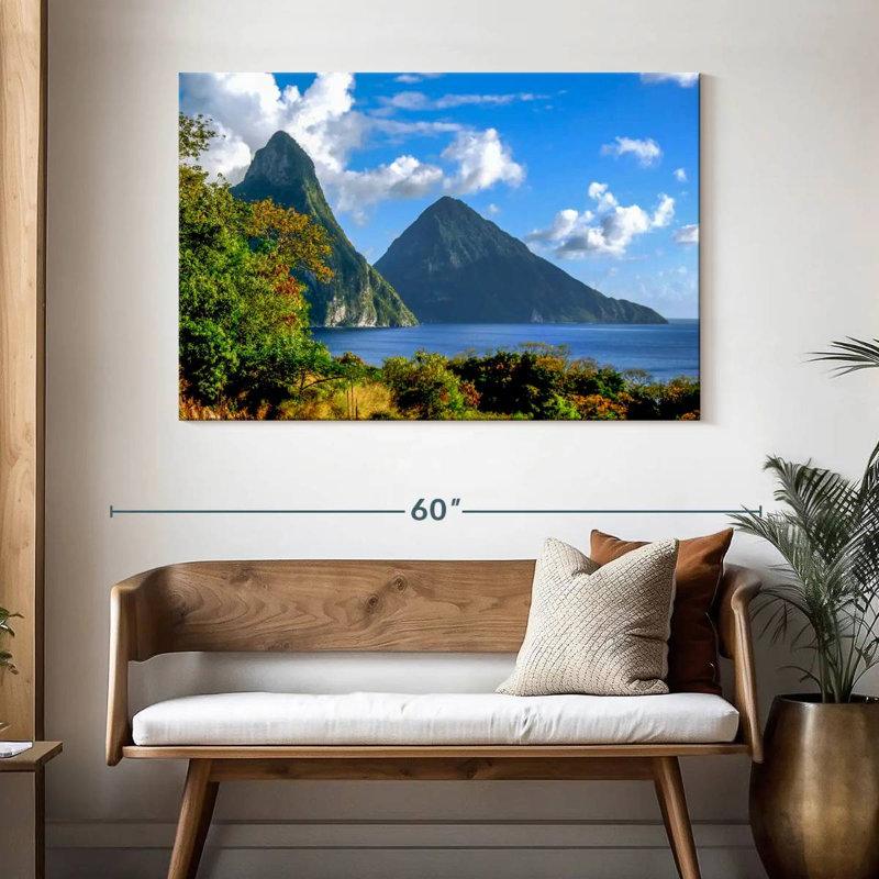 Ravi Pitons In St. Lucia, 32" H x 48" W