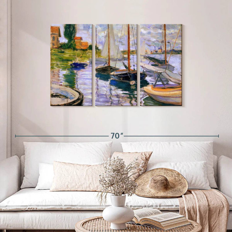 Mehar Sailboats On The Seine, 28" H x 45" W