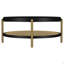 Table basse ronde avec tablette de rangement