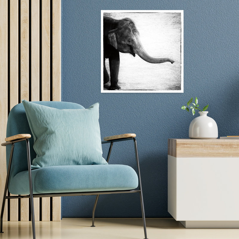Éléphant II, art contemporain éléphant, H 18 po x l 18 po