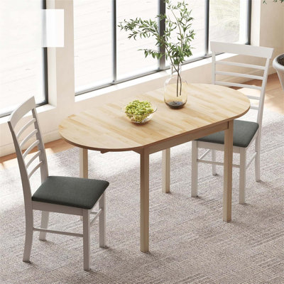 Solid Wood Folding Dining Table With Drop Leaf For Small Spaces, Expandable And Versatile For Home, Apartment, And Office Use